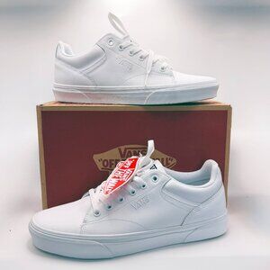 NIB Vans Seldan Tumble White Leather Sneakers Size 9